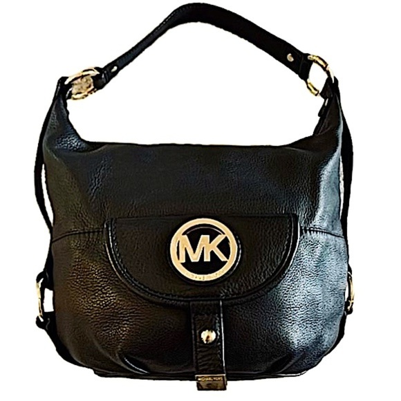 Michael Kors Fulton Large Pebbled Leather Shoulder Bag in Black 38S1CFTL3L - Picture 1 of 16